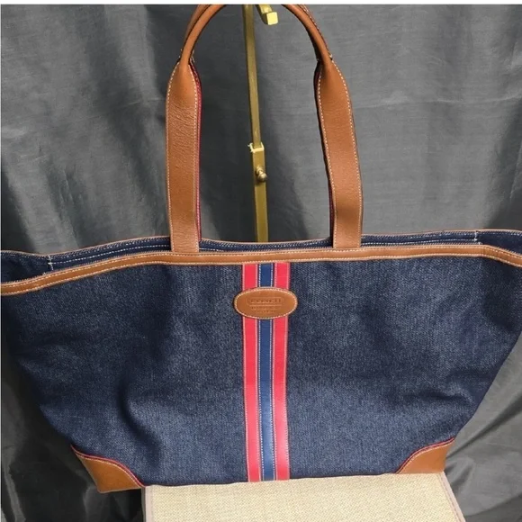 Coach Denim Weekender Tote Bag Cherry Coke lining Vintage Y2K C04K-5436 RARE - Picture 14 of 16